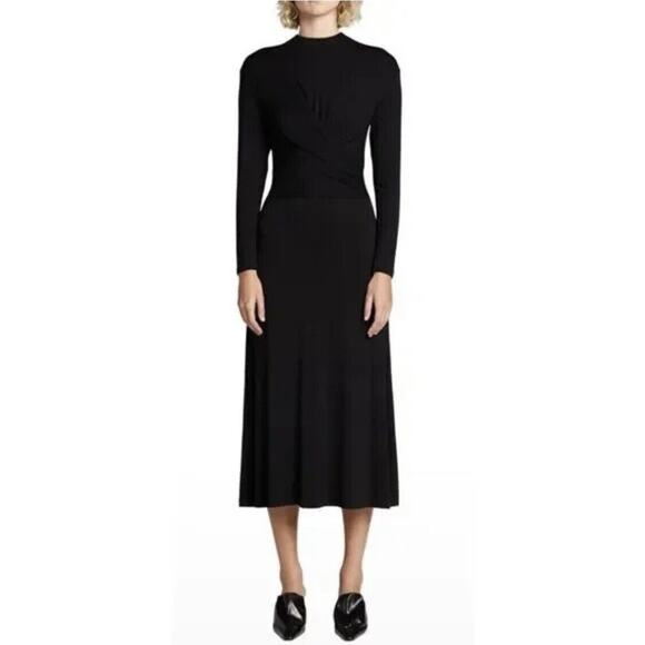 Vince Dresses & Skirts - Vince NWOT Long Sleeve Draped Midi Dress Black Size S